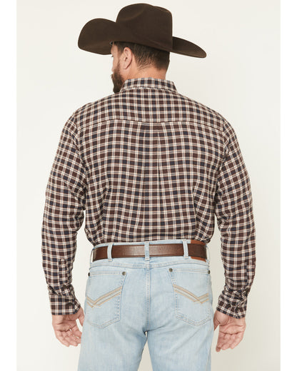 Men's Rodeo Ridge Plaid Print Long Sleeve Button-Down Stret | Cody James Clothing