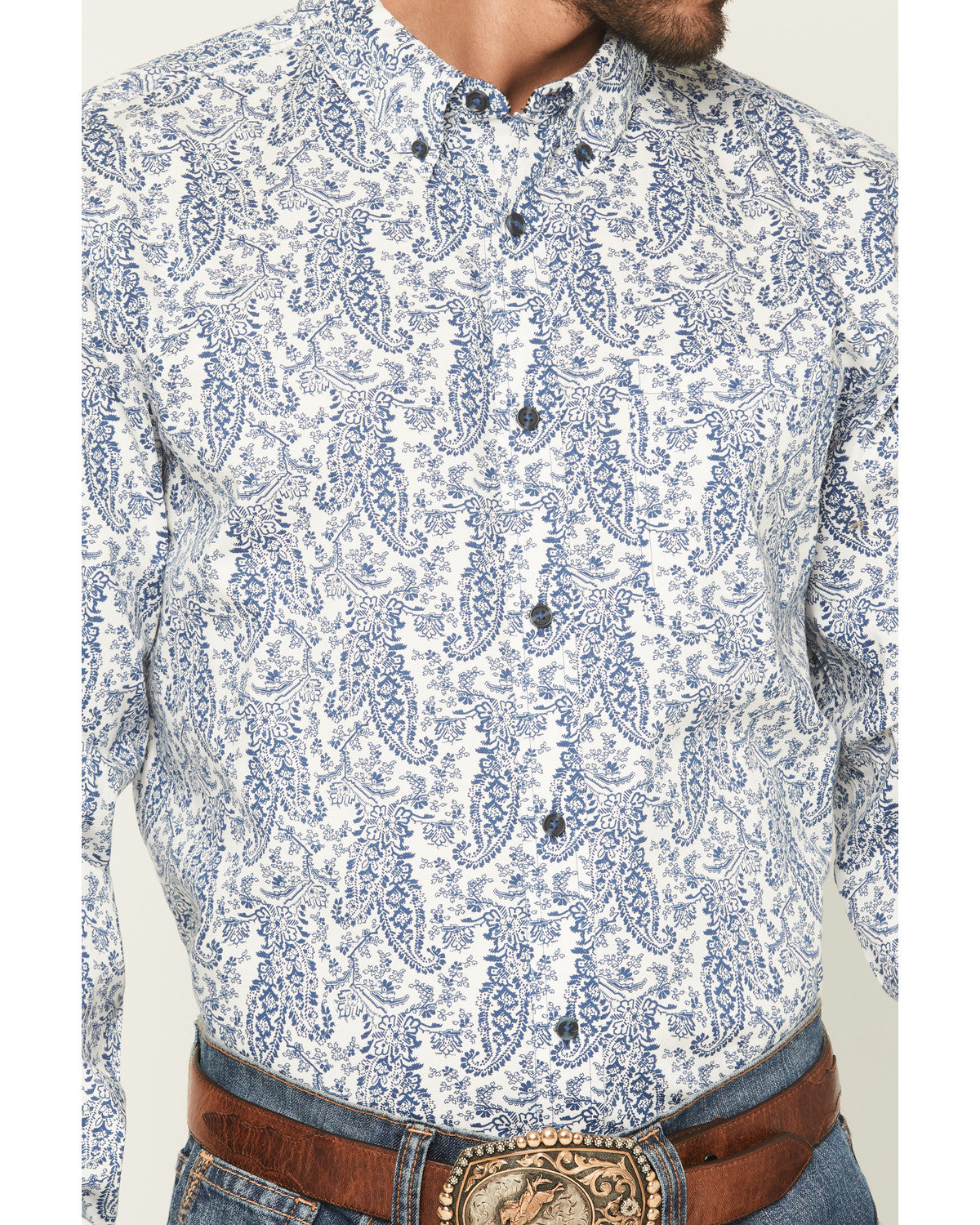 Men's Dagget 2.0 Paisley Print Long Sleeve Button-Down Stre | Cody James Clothing