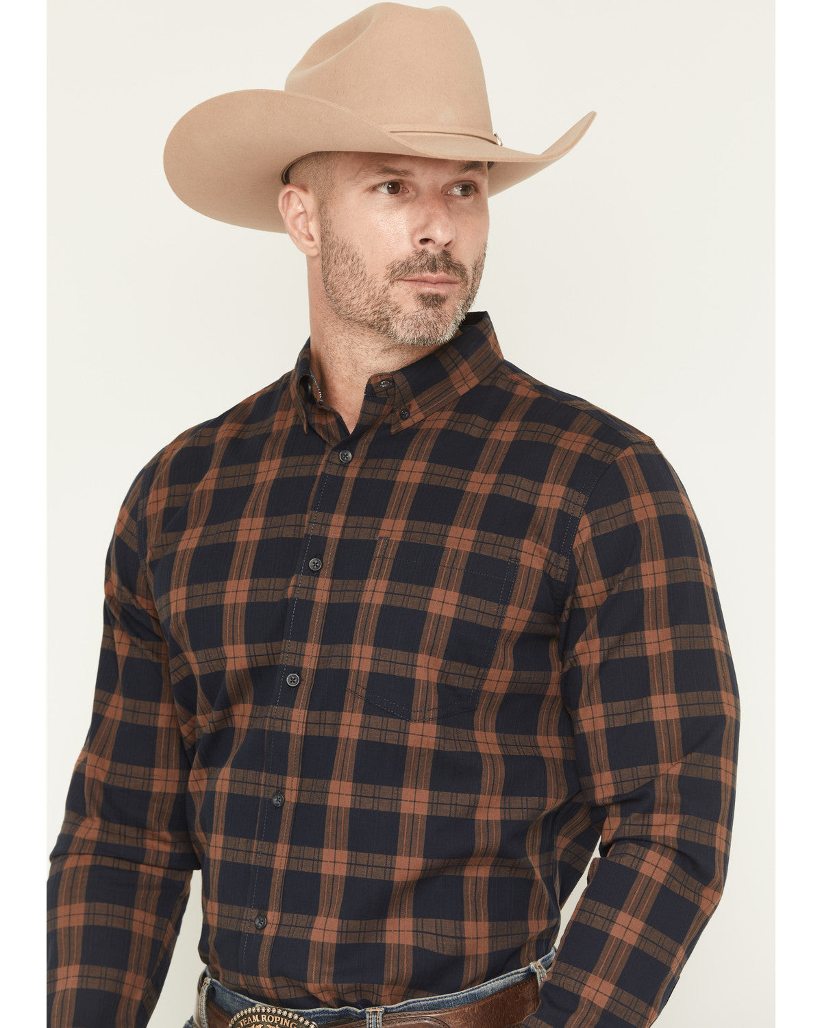 Men's Rodeo Frontier Plaid Print Long Sleeve Button-Down St | Cody James Clothing
