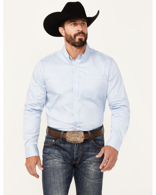 Men's Performance Twill Solid Long Sleeve Button-Down Weste | Cody James Clothing|Sale