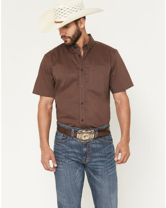 Men's Basic Twill Short Sleeve Button-Down Stretch Western | Cody James Clothing