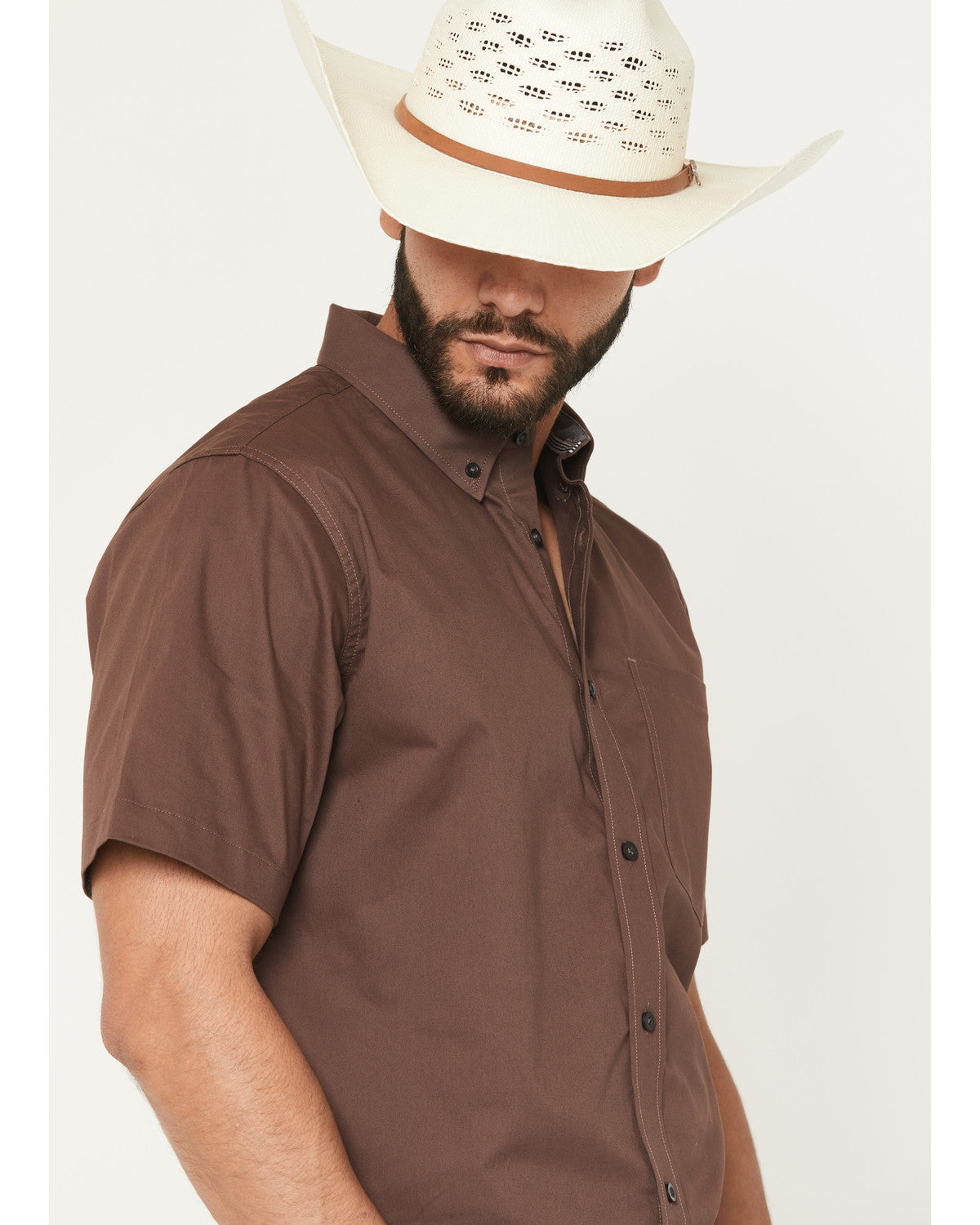 Men's Basic Twill Short Sleeve Button-Down Stretch Western | Cody James Clothing