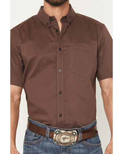 Men's Basic Twill Short Sleeve Button-Down Stretch Western | Cody James Clothing