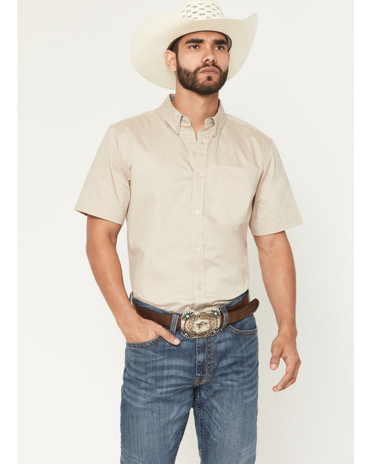 Men's Basic Twill Short Sleeve Button-Down Stretch Western | Cody James Clothing