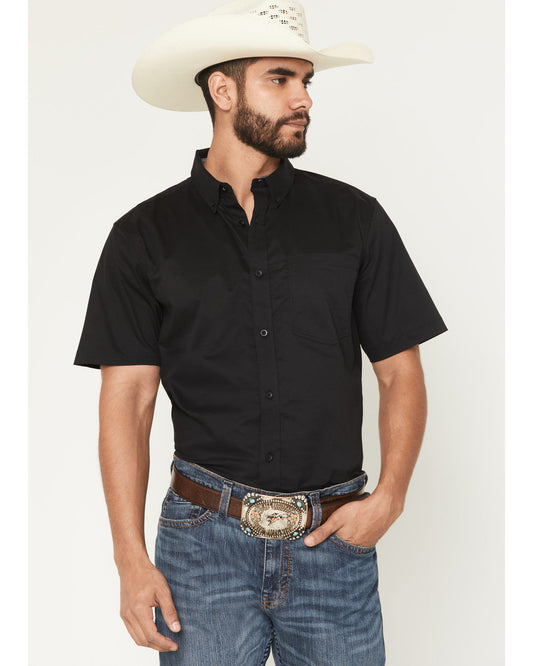 Men's Basic Twill Short Sleeve Button-Down Stretch Western | Cody James Clothing