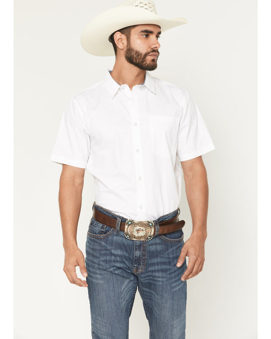 Men's Basic Twill Short Sleeve Button-Down Stretch Western | Cody James Clothing