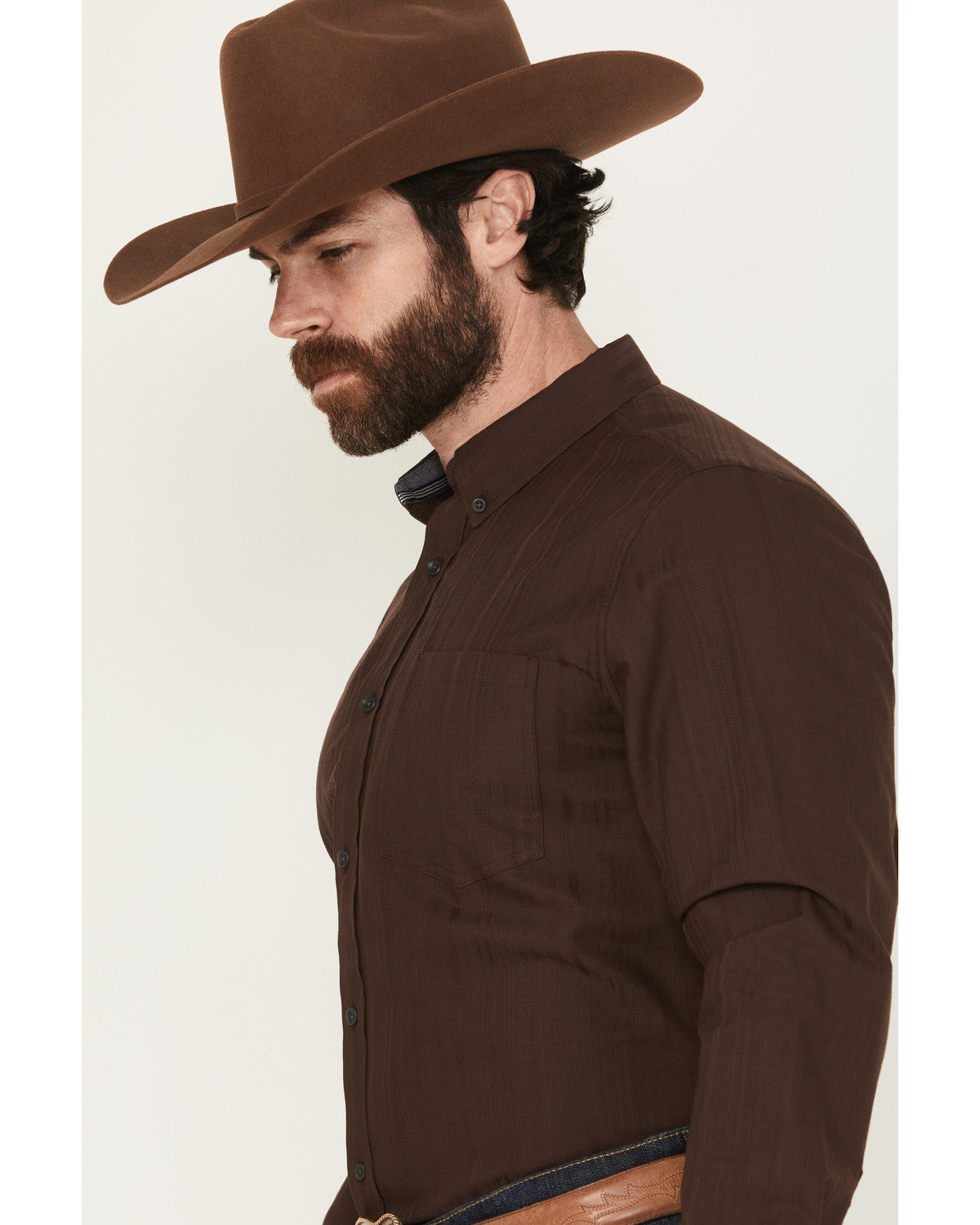 Men's Old West Tonal Striped Print Long Sleeve Button-Down | Cody James Clothing