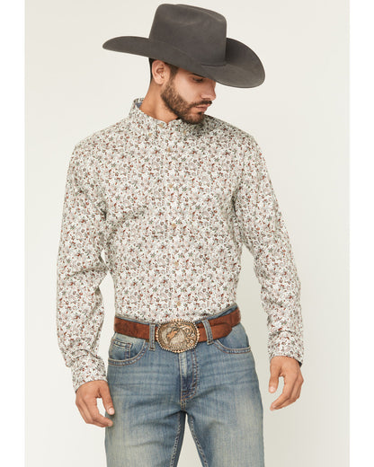 Men's Picher Floral Print Long Sleeve Button-Down Stretch W | Cody James Clothing