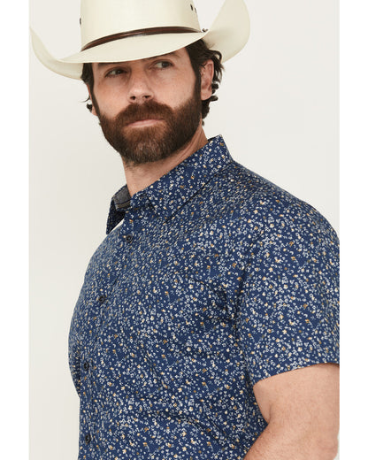 Men's Vanguard Floral Print Short Sleeve Button-Down Stretc | Cody James Clothing|Sale