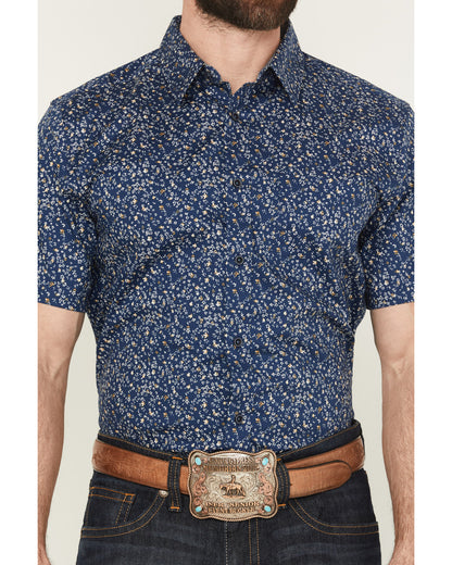 Men's Vanguard Floral Print Short Sleeve Button-Down Stretc | Cody James Clothing|Sale