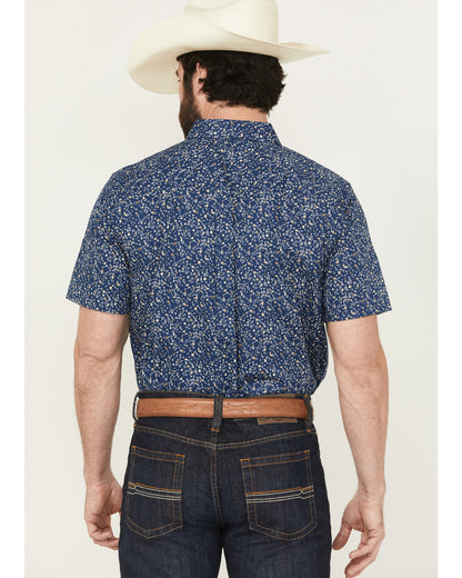 Men's Vanguard Floral Print Short Sleeve Button-Down Stretc | Cody James Clothing|Sale