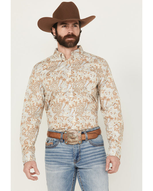 Men's Porter Floral Print Long Sleeve Button-Down Stretch W | Cody James Clothing