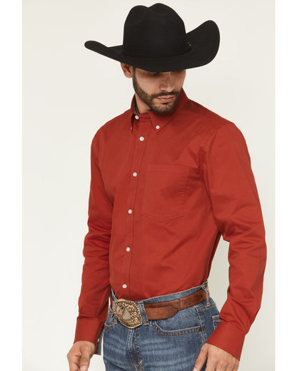 Men's Basic Twill Long Sleeve Button-Down Performance Weste | Cody James Clothing