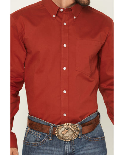 Men's Basic Twill Long Sleeve Button-Down Performance Weste | Cody James Clothing
