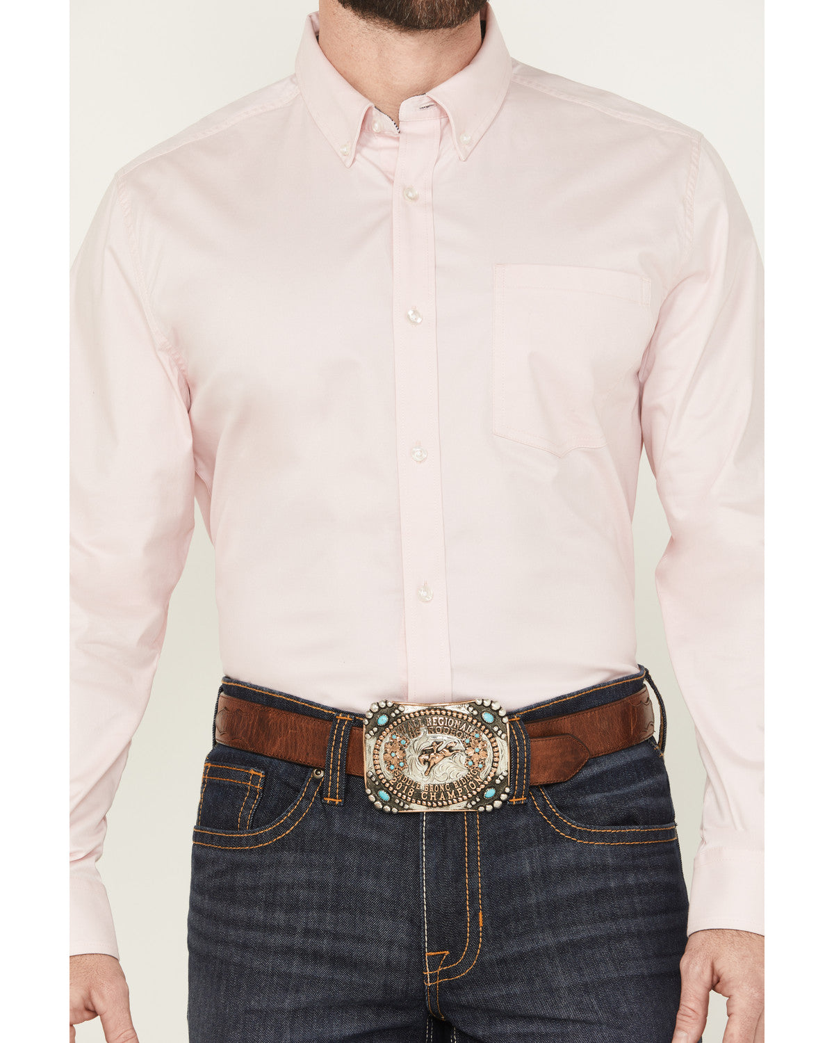 Men's Basic Twill Long Sleeve Button-Down Performance Weste | Cody James Clothing