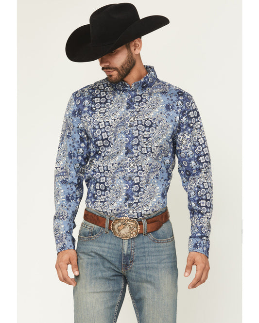 Men's Ride 'Em Cowboy Paisley Print Long Sleeve Button-Down | Cody James Clothing|Sale