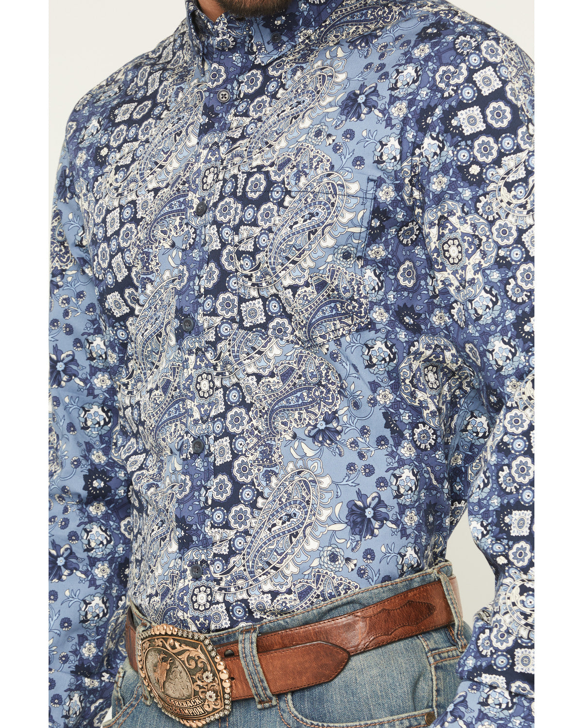 Men's Ride 'Em Cowboy Paisley Print Long Sleeve Button-Down | Cody James Clothing|Sale