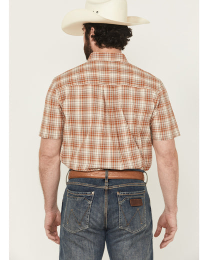 Men's Cowboy Chic Plaid Print Short Sleeve Button-Down Stre | Cody James Clothing|Sale