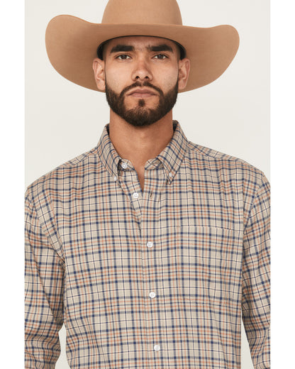 Men's Let's Mosey Plaid Print Long Sleeve Button-Down Stret | Cody James Clothing