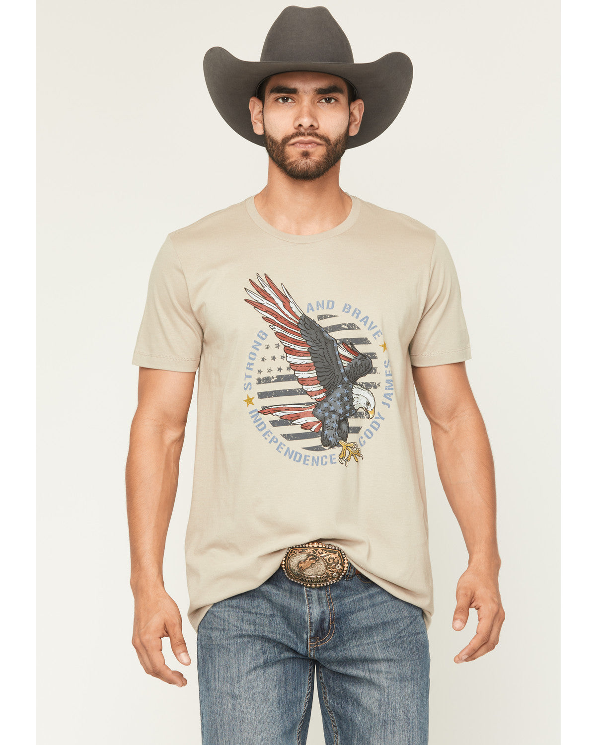 Men's Strong And Brave Short Sleeve Graphic T-Shirt | Cody James Clothing|Boys|Sale