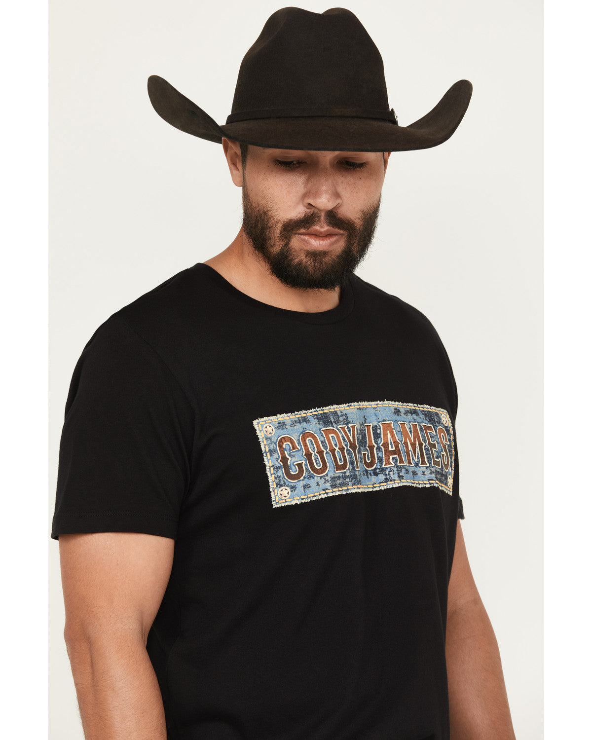 Men's Denim Patch Logo Short Sleeve Graphic Tee | Cody James Clothing|Sale