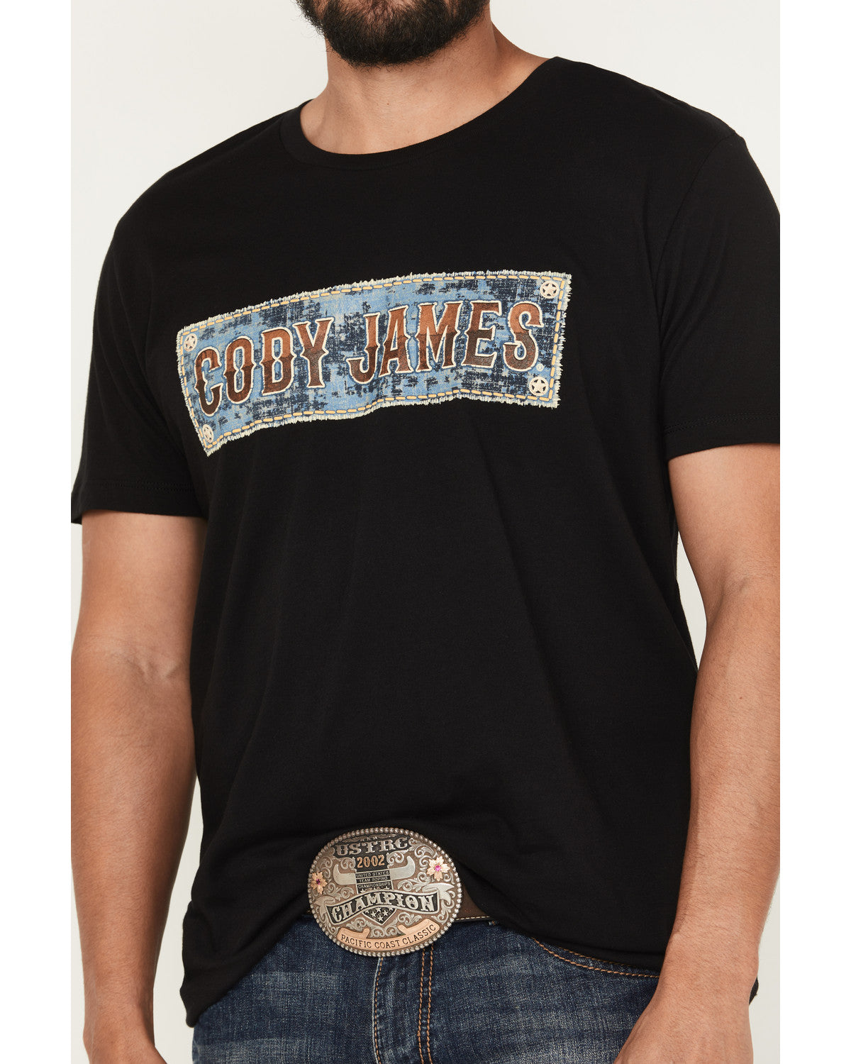 Men's Denim Patch Logo Short Sleeve Graphic Tee | Cody James Clothing|Sale