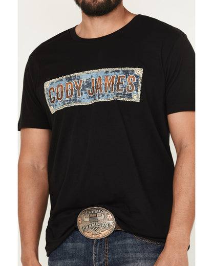 Men's Denim Patch Logo Short Sleeve Graphic Tee | Cody James Clothing|Sale