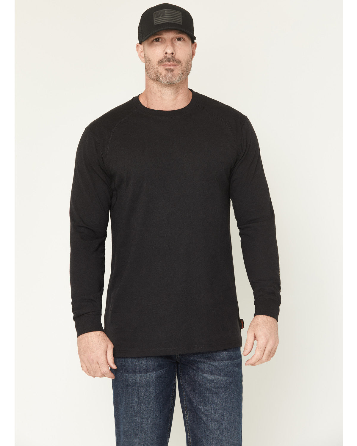 Men's FR Black Spot Lightweight Long Sleeve Tech T-Shirt | Cody James Clothing|Sale