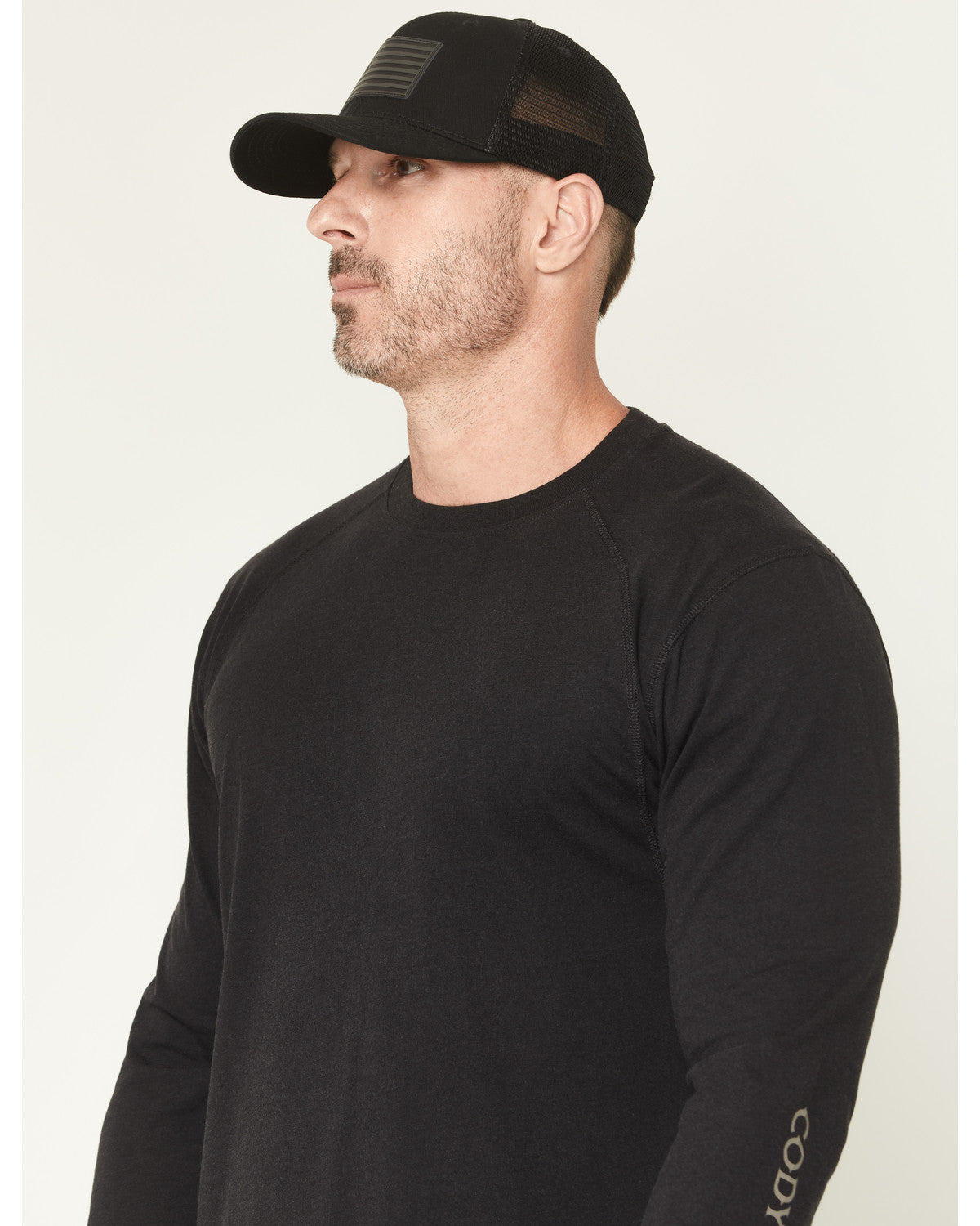 Men's FR Black Spot Lightweight Long Sleeve Tech T-Shirt | Cody James Clothing|Sale