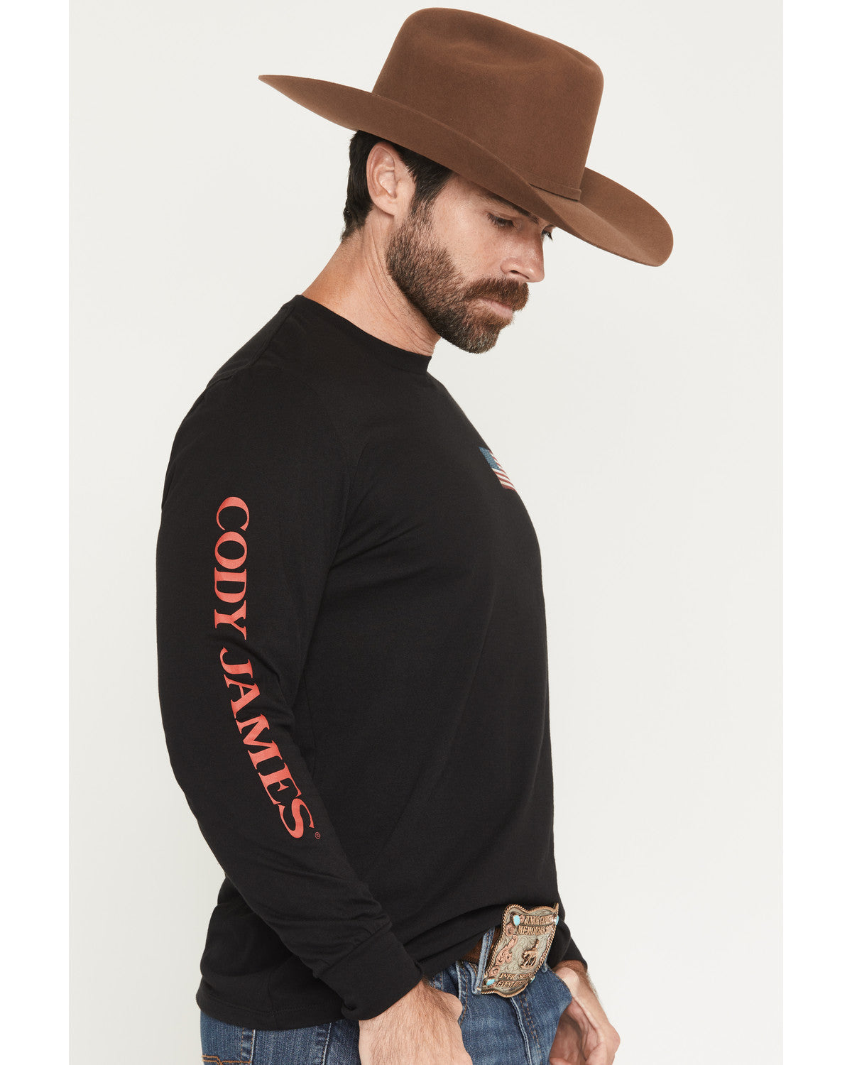 Men's Americana Logo Long Sleeve Graphic T-Shirt | Cody James Clothing