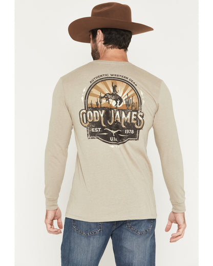 Men's Cowboy Sunset Long Sleeve Graphic T-Shirt | Cody James Clothing