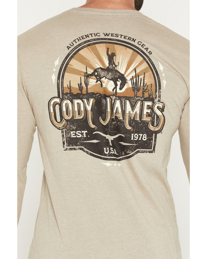 Men's Cowboy Sunset Long Sleeve Graphic T-Shirt | Cody James Clothing