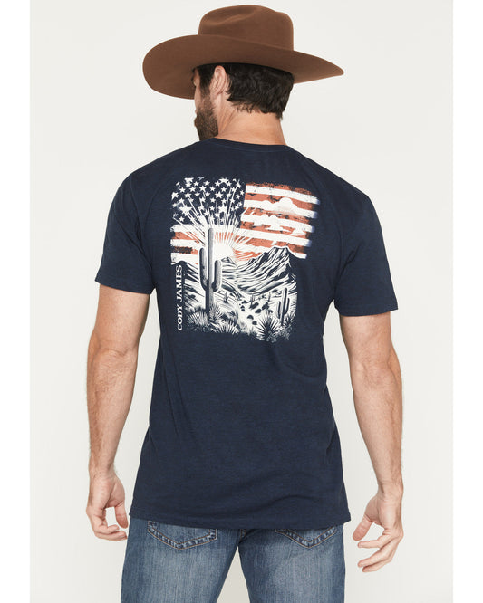 Men's Desert Flag Patriotic Short Sleeve Graphic T-Shirt | Cody James Clothing