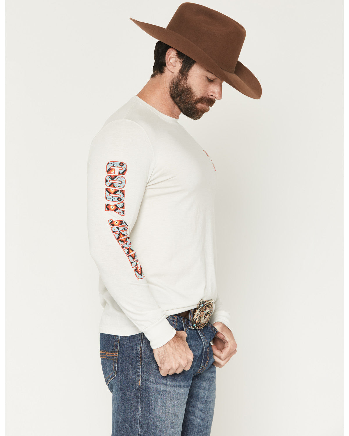Men's Southwestern Logo Long Sleeve Graphic T-Shirt | Cody James Clothing
