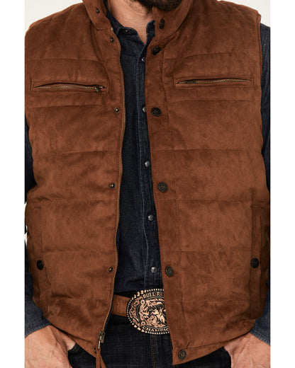 Men's Faux Suede Puffer Vest | Cody James Clothing
