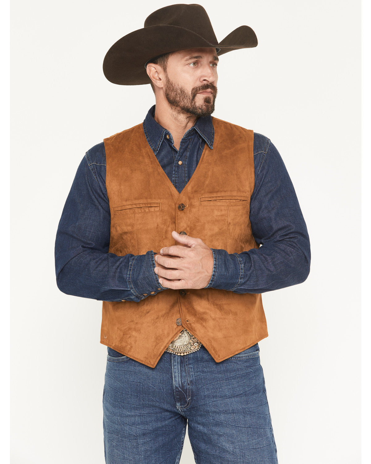 Men's Howard Faux Suede Button-Down Vest | Cody James Clothing