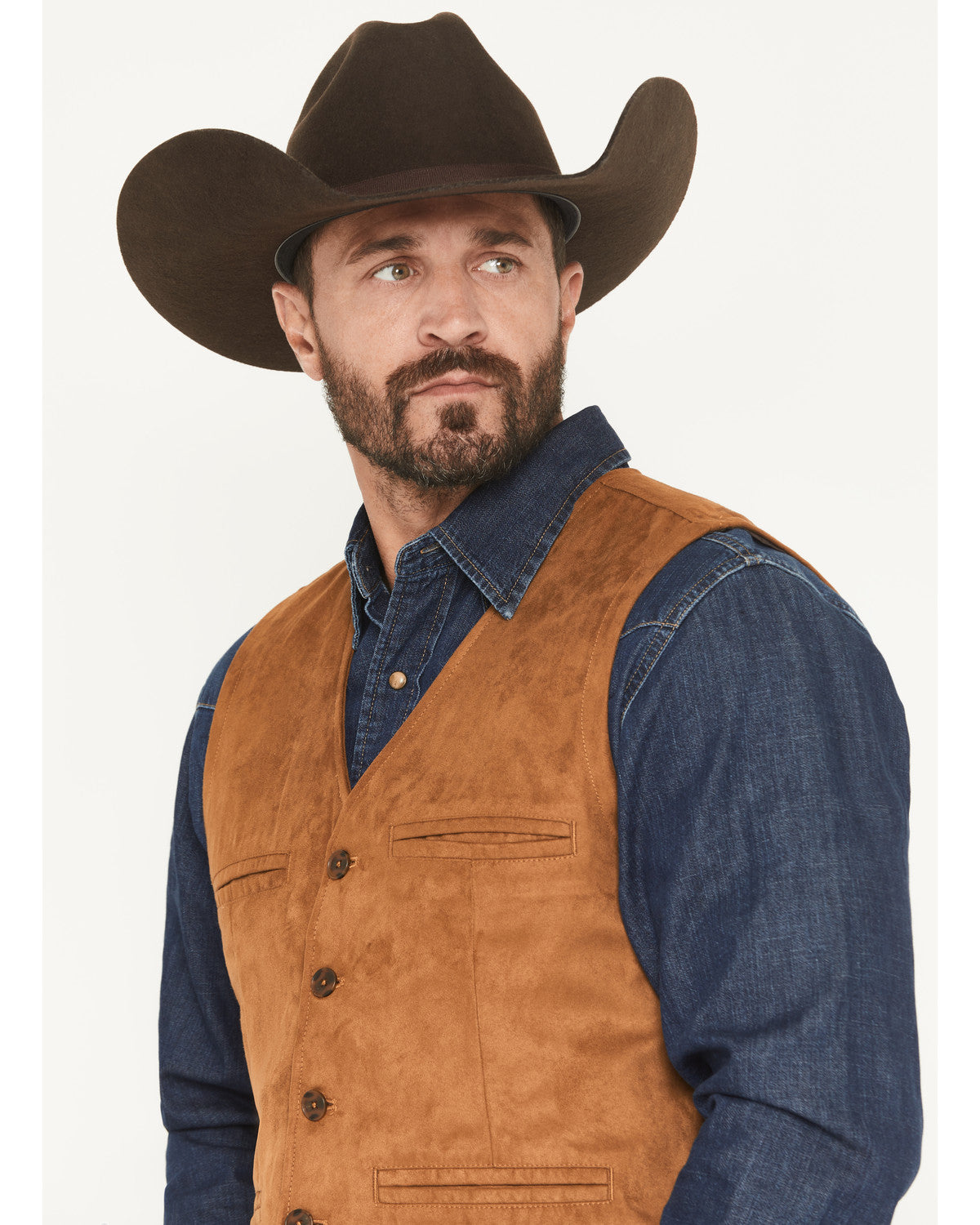 Men's Howard Faux Suede Button-Down Vest | Cody James Clothing