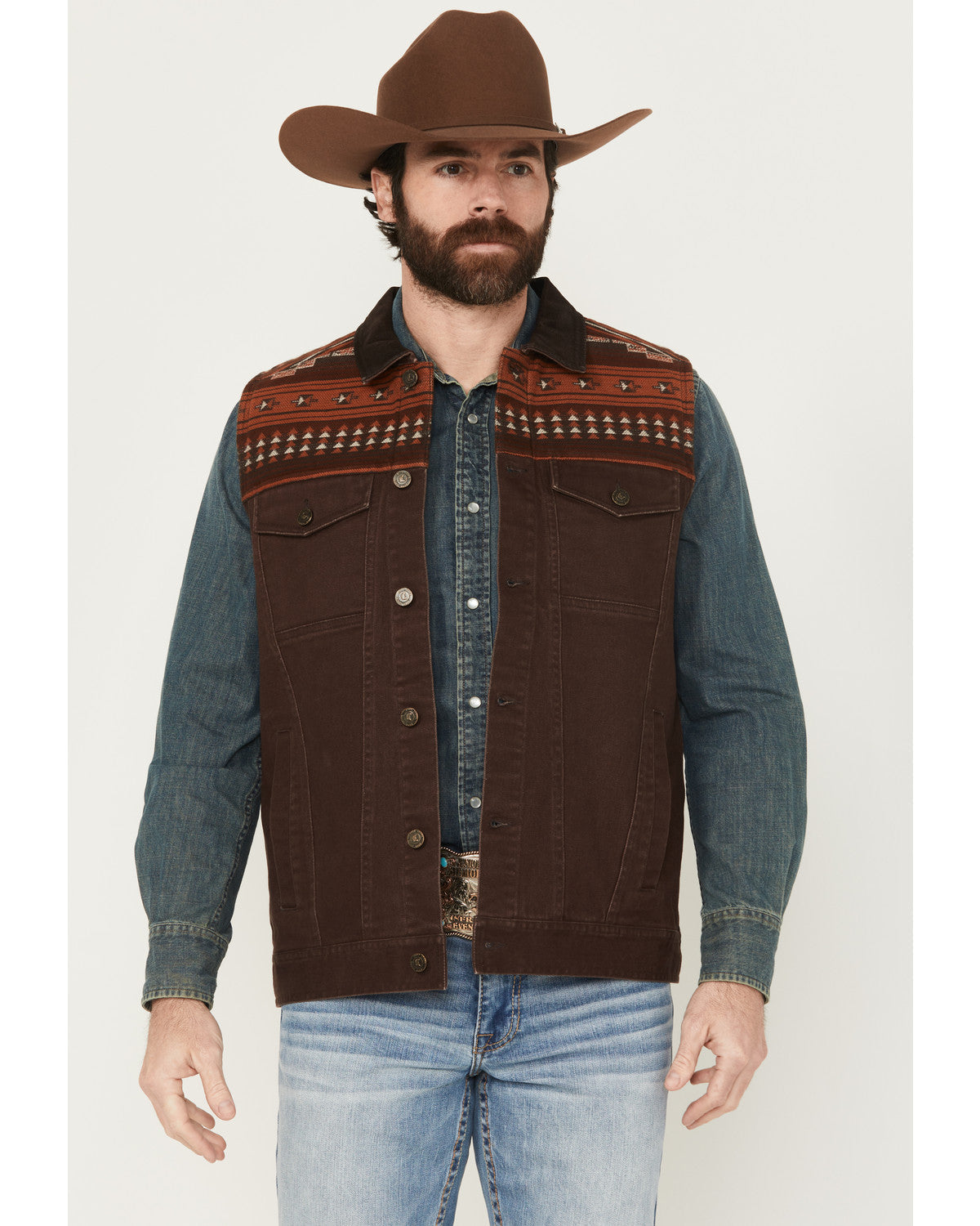 Men's Iroquois Southwestern Trucker Vest | Cody James Clothing|Sale