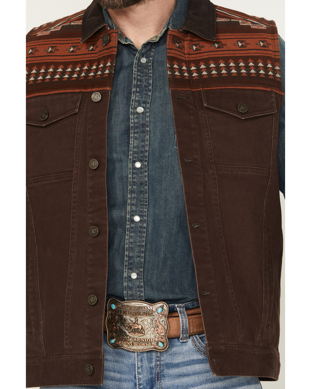 Men's Iroquois Southwestern Trucker Vest | Cody James Clothing|Sale