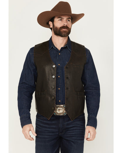 Men's Durango Button-Down Faux Leather Vest | Cody James Clothing