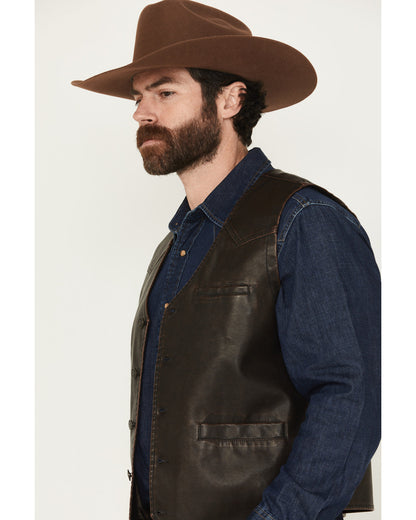 Men's Durango Button-Down Faux Leather Vest | Cody James Clothing