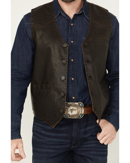 Men's Durango Button-Down Faux Leather Vest | Cody James Clothing