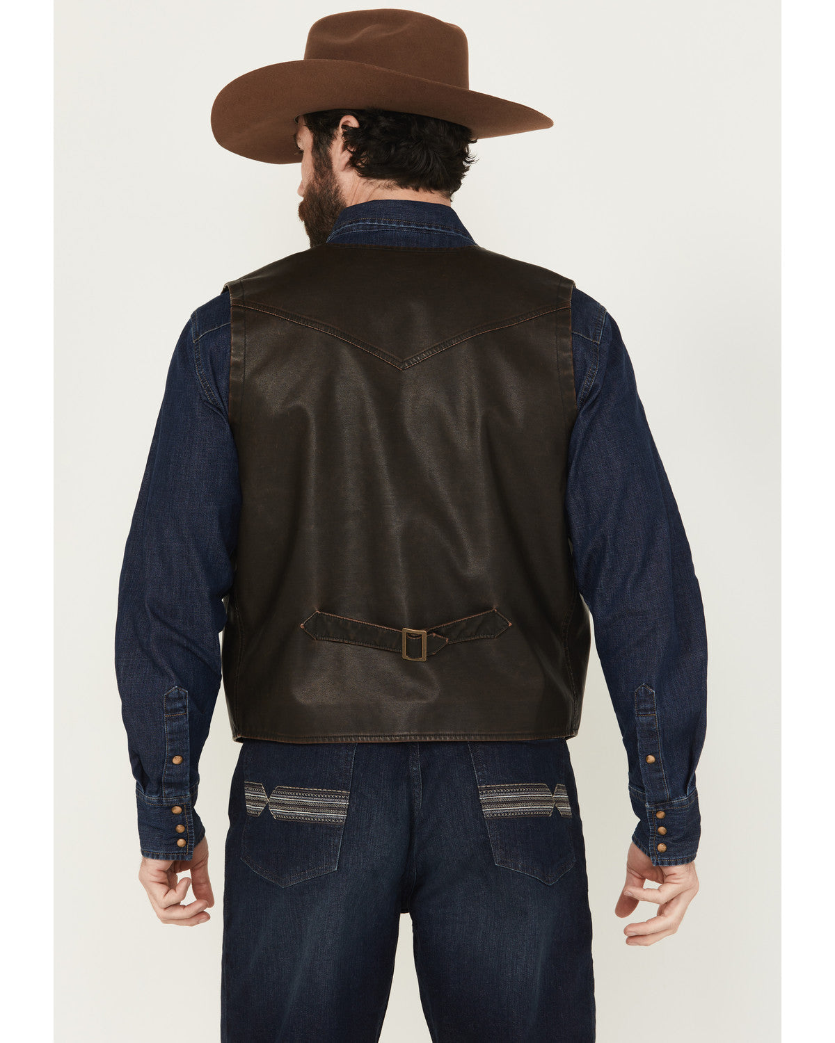 Men's Durango Button-Down Faux Leather Vest | Cody James Clothing