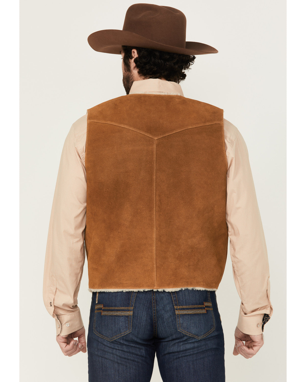Men's Sherpa Lined Suede Snap Vest | Cody James Clothing|Sale