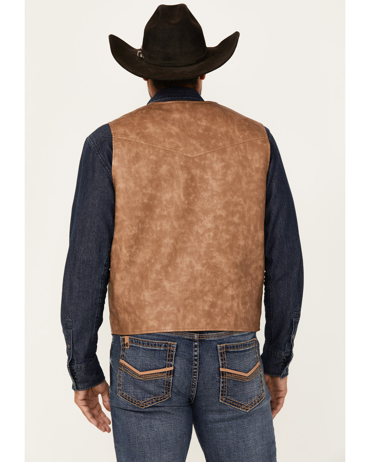 Men's Hoof Print Faux Leather Vest | Cody James Clothing