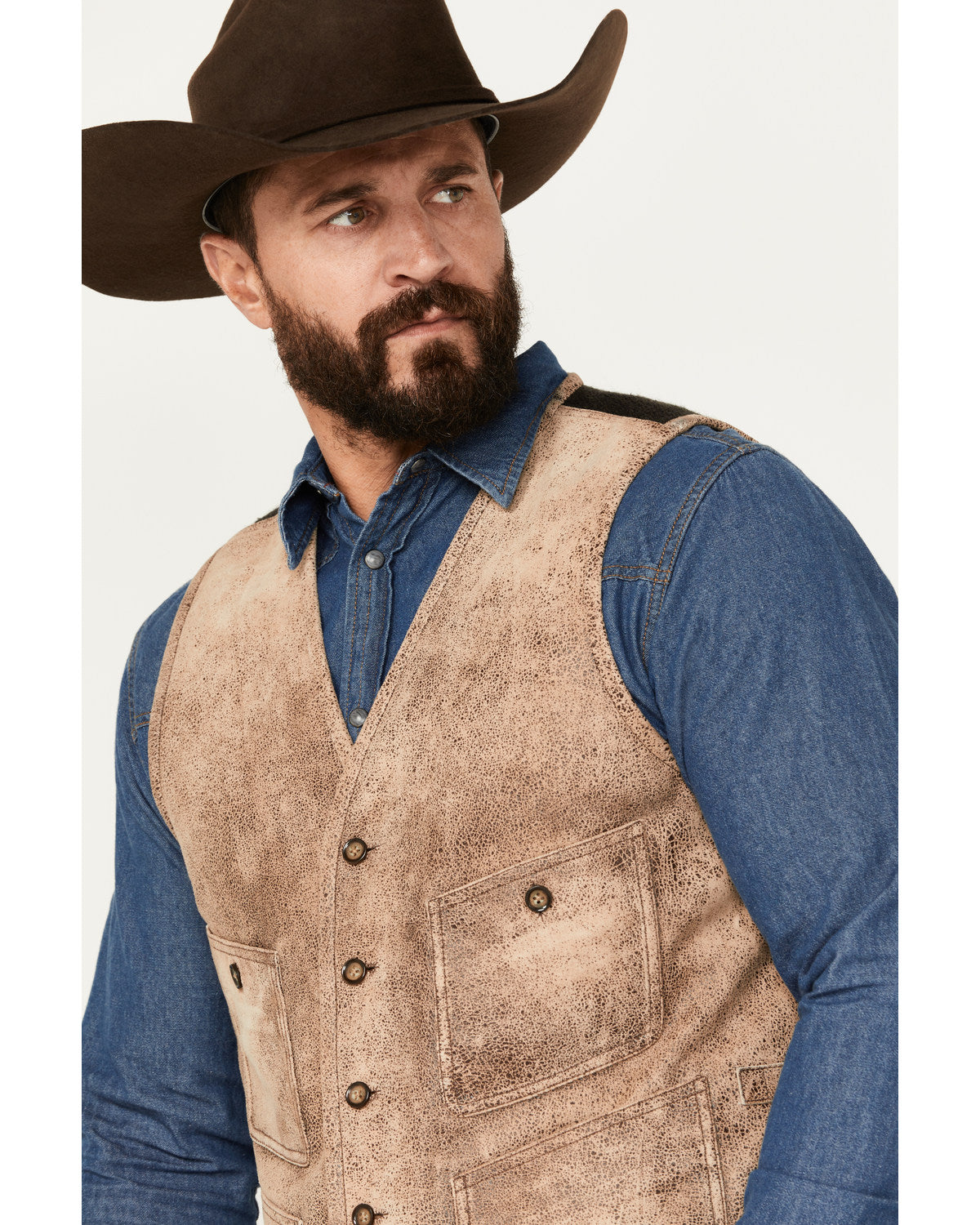Men's White Buffalo Suede Vest | Cody James Clothing|Sale