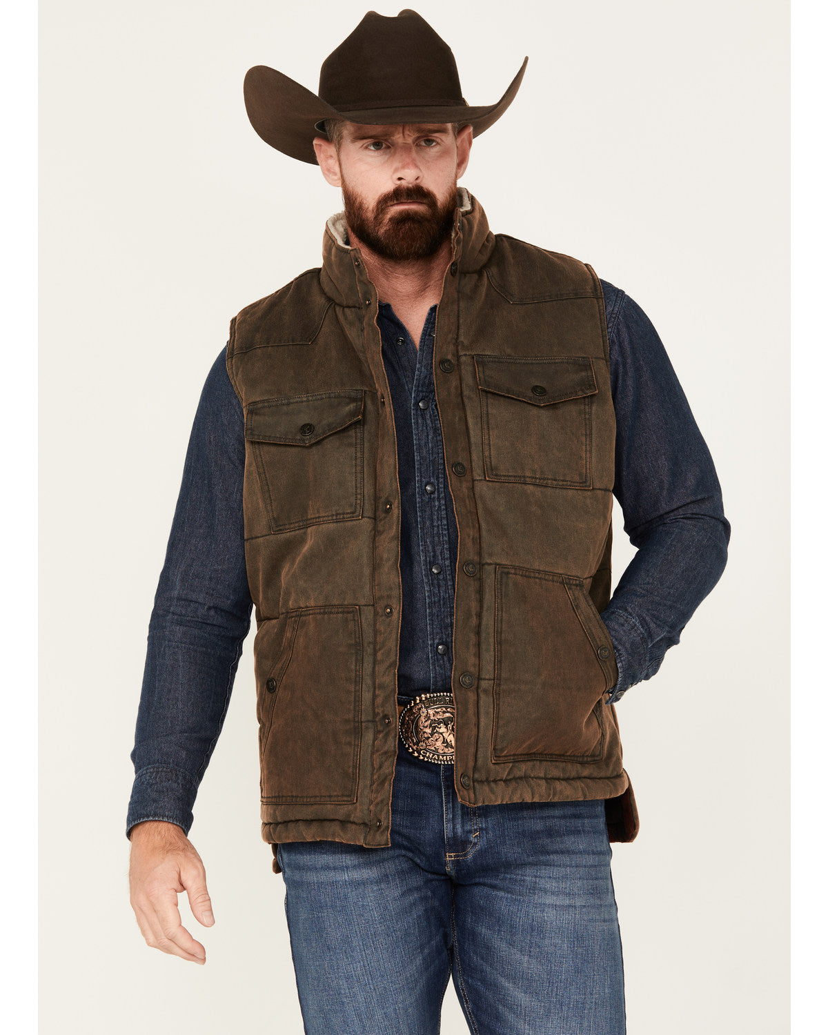 Men's Oil Slick Snap Vest | Cody James Clothing