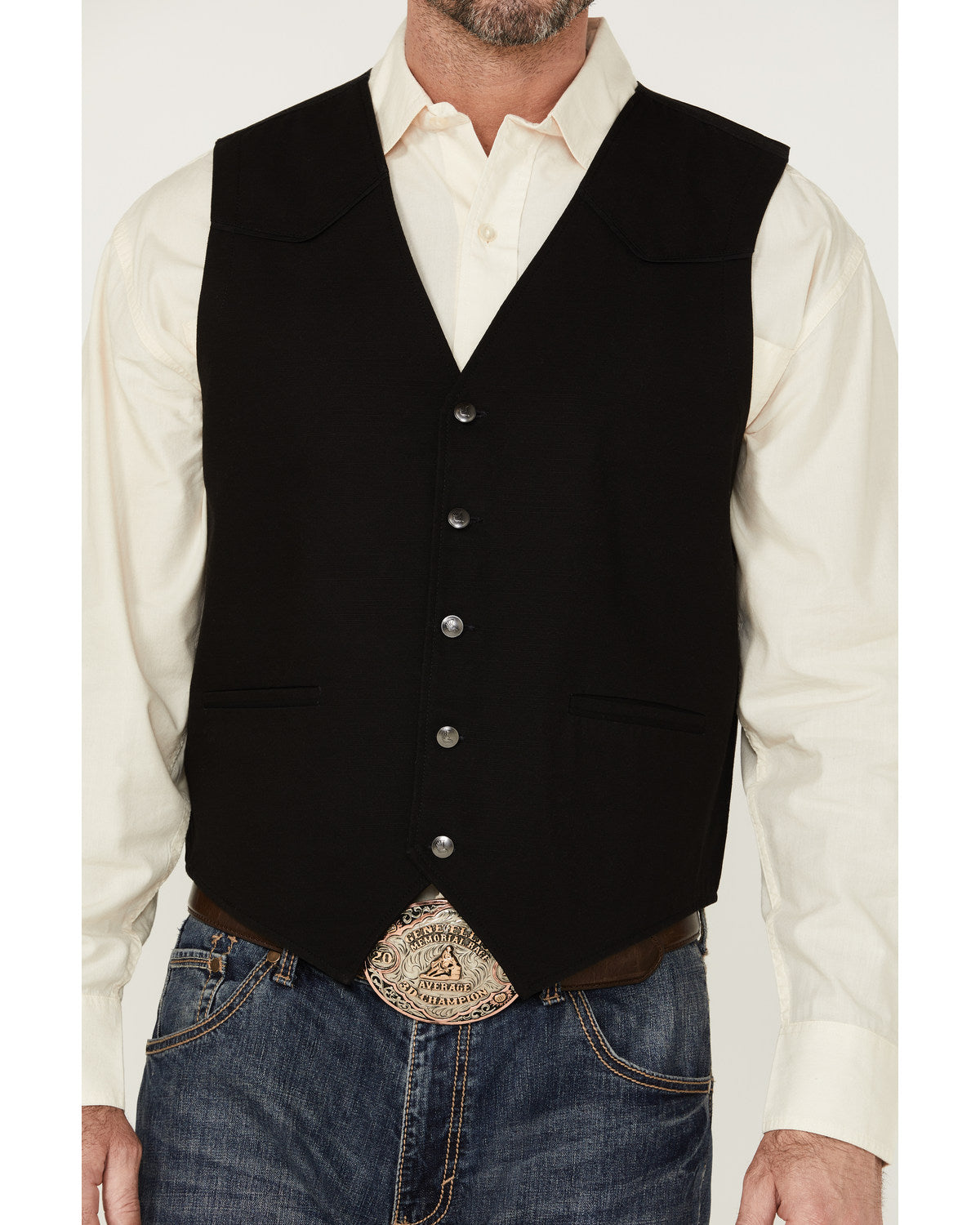 Men's Highlands Slub Button-Front Western Vest | Cody James Clothing