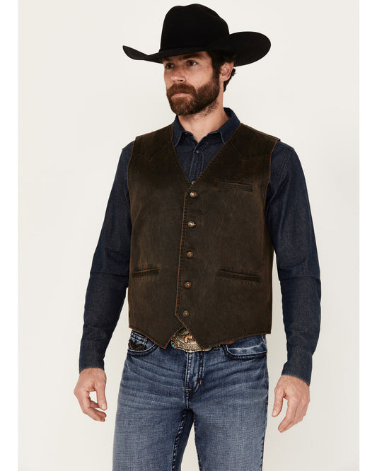 Men's Pancho Villa Oilskin Button-Front Western Vest | Cody James Clothing