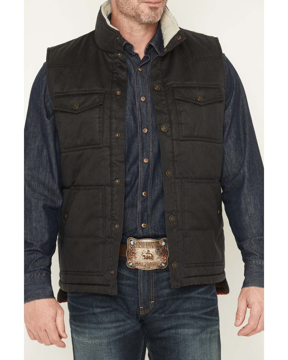 Men's Oil Slick Snap Lined Vest - Tall | Cody James Clothing